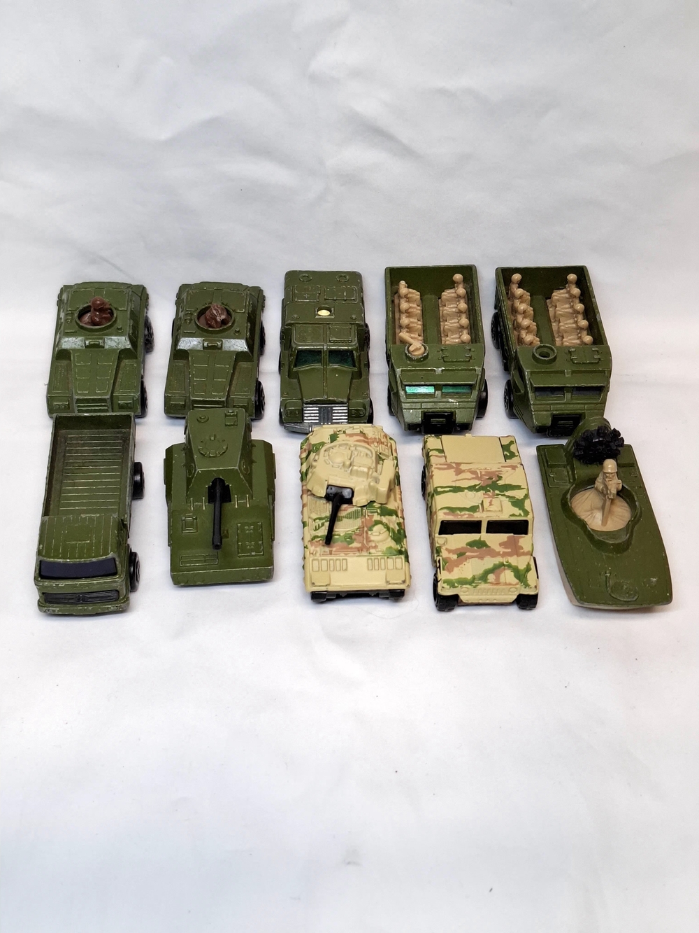 Lot of 10 Vintage Matchbox Military Vehicles 1973-1997 Lesney England - Personne